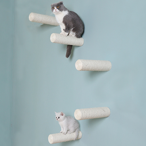 Wall-Mounted Sisal Cat Scratching Post Cat Tree House Scratcher Kitten Tower Pet Climbing Furniture Climbing Frames Kitten Toys ► Photo 1/6