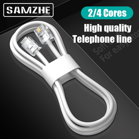 SAMZHE Telephone Extension Cord Phone Cord with 1 in-Line Coupler Cable Wire Line with Standard RJ11 Plug ► Photo 1/6