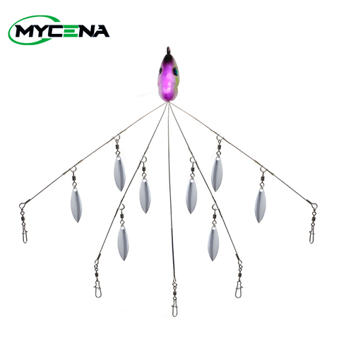 Umbrella Fishing lure Rig 5 Arms Alabama Rig Head Swimming Bait Bass Fishing Group Lure Snap Swivel Spinner, 18g ► Photo 1/5