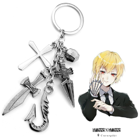 Anime Trinket Keychain Hunter x Hunter Kurapika Weapon Model Key Chains Metal Pendant Keyholder Women Men Boys Backpack Keyring ► Photo 1/6