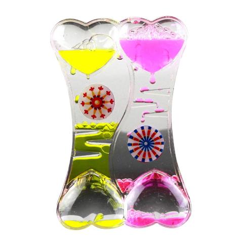 Double stress reliever Toys Heart Liquid Motion Bubble Drip Oil Hourglass Timer Clock Kids Toy Gift Home decorative ► Photo 1/6