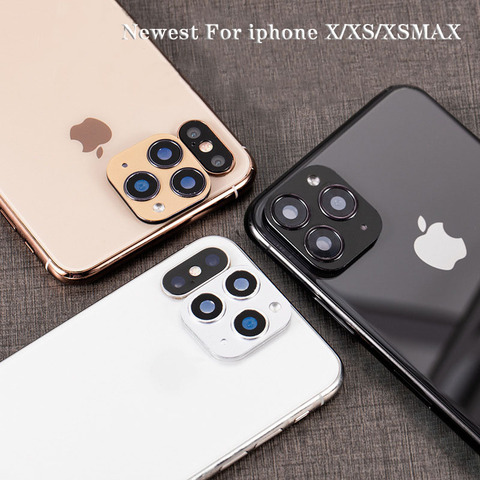 For iPhone X XS XSmax Seconds Change 11 PRO MAX Newest Metal Aluminum Camera Lens Case Sticker Full Protective Cover ► Photo 1/6