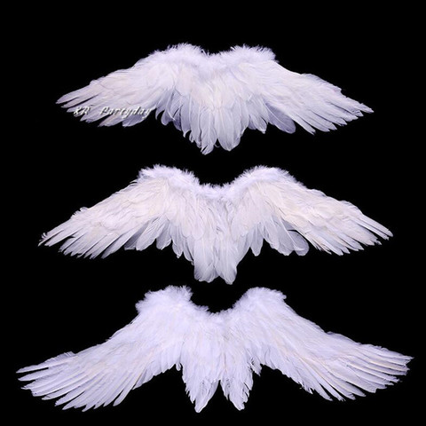 Kids Adult White Feather Angel Wing Women Girl Stage Show Cosplay Costume Props  Party Dress Decor  Halloween  Christmas ► Photo 1/5