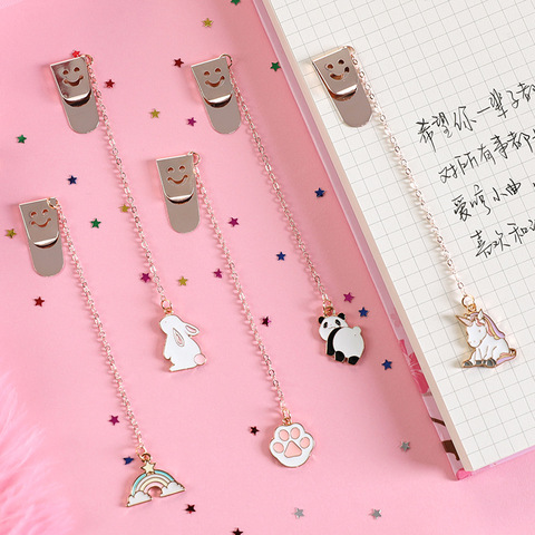 Korea Cartoon Metal Bookmark Cute Pendant Student Stationery Books Marker of Page School Office Supply ► Photo 1/5