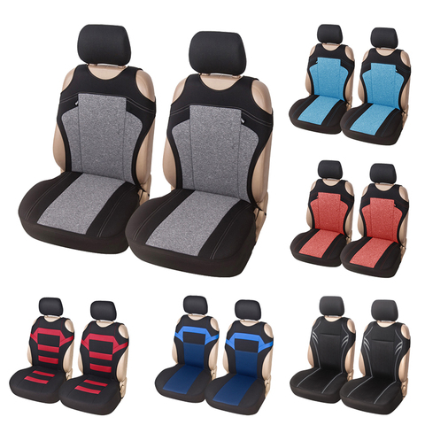 AUTOYOUTH 2pcs Universal Car Seat Covers - Front Seat Covers Mesh Sponge Interior Accessories T Shirt Design - for Car/Truck/Van ► Photo 1/6