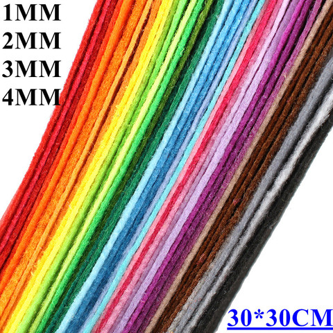 1pc 1/2/3/4MM Thick Polyester Cloth Felts 30*30CM Handmade Fabric Craft Felts For Home Decoration Needlework Toy Sewing Supplies ► Photo 1/6