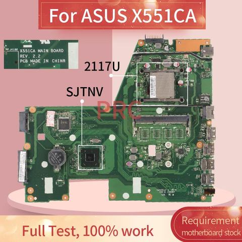 X551CA  REV.2.2 For ASUS F551C X551C X551CA 2117U Notebook Mainboard SR0VQ SJINV HM70 DDR3 Laptop Motherboard ► Photo 1/6