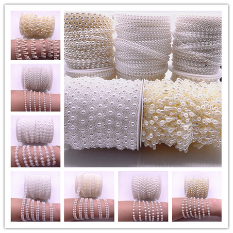NEW 2-5 Yards 4-15mm Artificial Pearls Flower Beads Chain Garland Flowers Wedding Party Decoration Diy Accessories ► Photo 1/6
