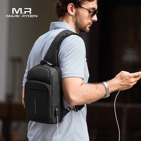 Mark Ryden Multifunction Crossbody Men Bags Waterproof USB