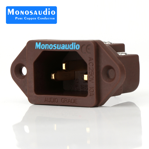 Monosaudio IC71(G) Hi End Pure Red Copper gold plated Non Solder IEC Socket Inlet,AC IEC Inlet Socket,power IEC socket ► Photo 1/6