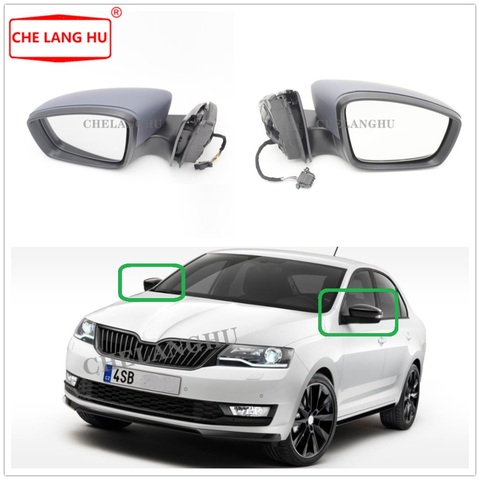 For Skoda Rapid 2017 2022 Car-styling Rear Electric Adjustable And Heated Mirror With Turn Singal Light ► Photo 1/6