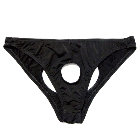 Bikini Briefs Gay Underwear O-Ring Crotchless Mens Thongs Men Nylon Lingerie Sexy Underwear Open Butt Sissy Panties String ► Photo 1/6