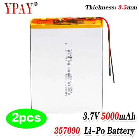 2pcs 357090 3.7v 5000mah Lithium Polymer Battery With Board For Pda Tablet Pcs Digital Products ► Photo 1/6