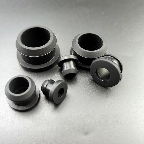 Black 4.5mm-30mm Silicone Rubber Snap-on Grommet Hole Plugs End Caps Bung Wire Cable Protect Bush ► Photo 1/6