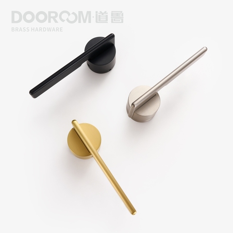 Dooroom Brass Door Lock Set Modern Gold Black Silver Interiror Bedroom Bathroom Double Wood Door Lever Set Dummy Handle Knob ► Photo 1/6