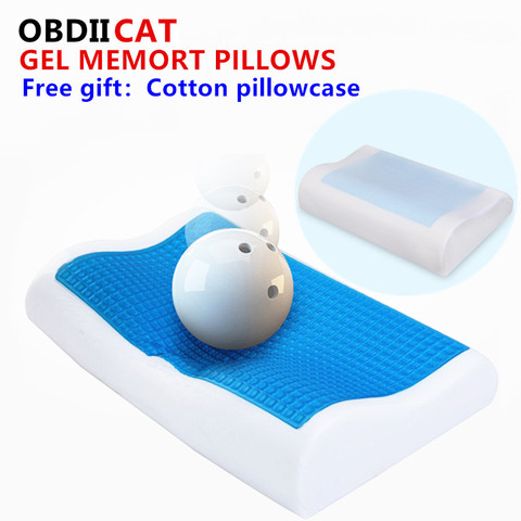 Newest Memory Foam Pillow White Bed Gel Pillow Blue Cooling Orthopedic Neck Sleeping Travel Fatigue Relief Health For Car&Family ► Photo 1/6