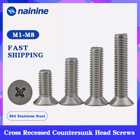 20/50Pcs M1-M6 DIN965 GB819 304 Stainless Steel Flat Head Countersunk Phillips Machine Screws HW029 ► Photo 1/4