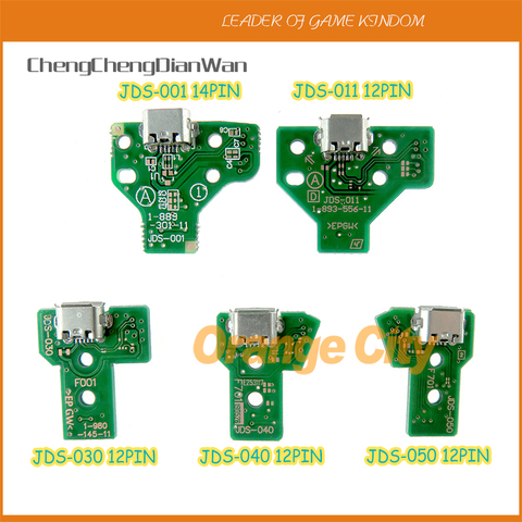 50pcs New 12-Pin 14-Pin USB Charging Port Socket Circuit Board JDS-001 011 030 040 050 For Sony PS4 Controller Plastic Green ► Photo 1/6