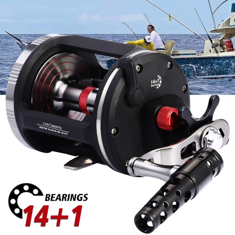 Sougayilang Trolling Fishing Reel 14+1BB Right Hand Bait Casting Sea Fishing Reels Super Strong Max Drag 30kg Fishing Tackle ► Photo 1/6