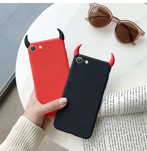 Soft Case Devil Horns Demon Angle Cover for Samsung GALAXY A20 A30 A60 A70E A71 A80 A81 M01 M10S M11 M20S M30S M31S M40 M51 M60S ► Photo 1/6