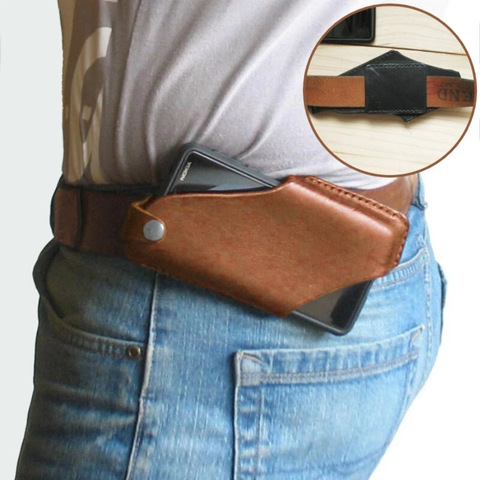 Men's Phone Bag PU Leather Phone Case Waistband Mobile Phone Waist Bag Outdoor Sports Phone Protection ► Photo 1/5