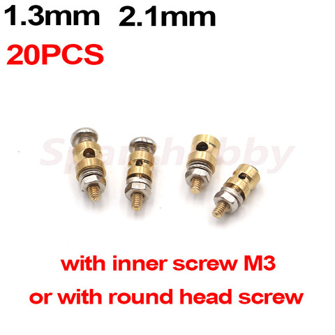 20PCS 1.3mm 2.1mm Copper Pushrod Stopper Linkage Connectors Servo Connectors Adjustable RC Diameter for Airplane Boat Helicopter ► Photo 1/6