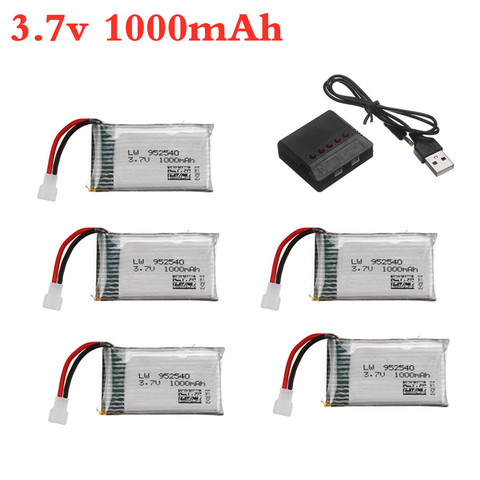 1000mAh 3.7V LiPo Battery + USB Charger for SYMA X5 X5C X5SC X5SW HQ898B H11D H11C H11WH RC Drone 1000mAh Spare Battery Parts ► Photo 1/1