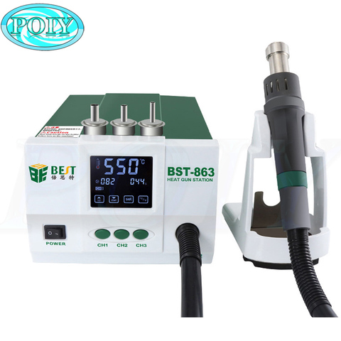 BST-863 Best Quality High Power 1200W Digital Touch Screen Display Hot Air Heat Gun SMD Rework Desoldering Station ► Photo 1/6