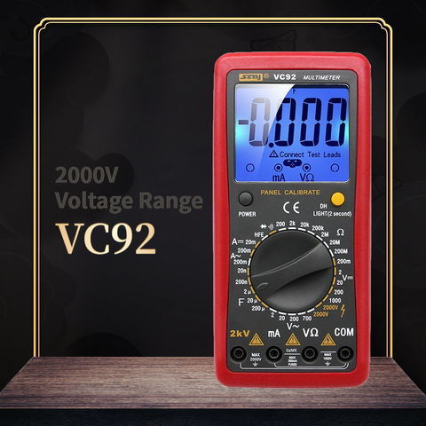 SZBJ VC92 LCD Digital Multimeter AC/DC Diode Capacitance Resistance Measurement Tool Voltage Measurement 2KV High Voltage ► Photo 1/4