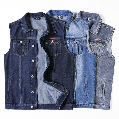 Big Size 5XL  8XL Men's Denim Vest New Arrival Fashion Loose Vests Outerwear Men Casual  Sleeveless Jacket Fat jeans Vest Coat ► Photo 1/6