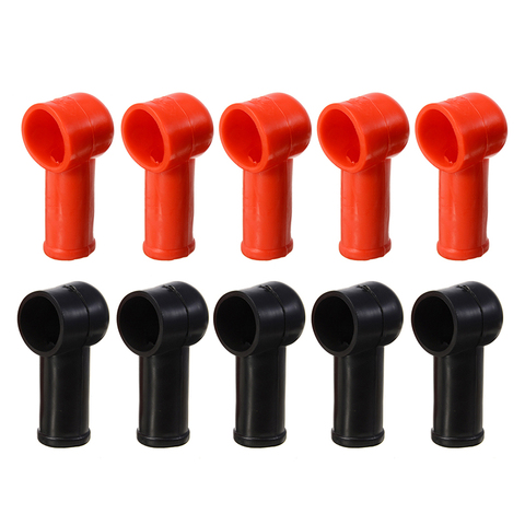 10pcs Black Red Battery Terminal Protective Covers Round Insulating Caps Insulating Protector Replacement Batteries Accessories ► Photo 1/6