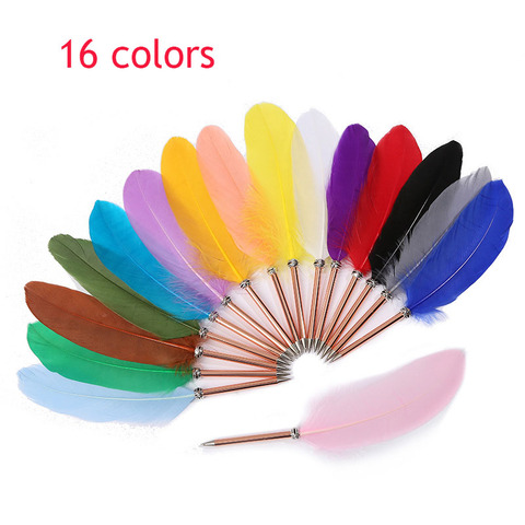 Europe Retro Feather Ballpoint Pen Creative Stationery Student  Writing Prize Advertising Gifts Office Signature Pen Supplies ► Photo 1/6