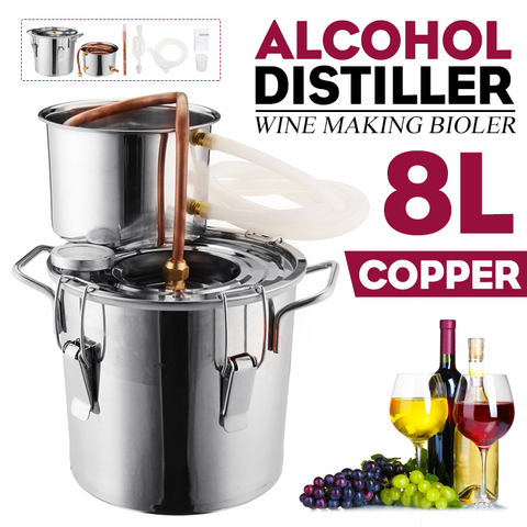 Efficient 8L Wine Beer Alcohol Distiller Moonshine Alcohol Home DIY Brewing Kit Home Distiller Copper Distiller Equipment ► Photo 1/6