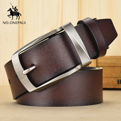 NO.ONEPAUL Authentic men's leather business fashion retro  belt alloy pin buckle new buckle men's jeans wild belt free shipping ► Photo 1/6