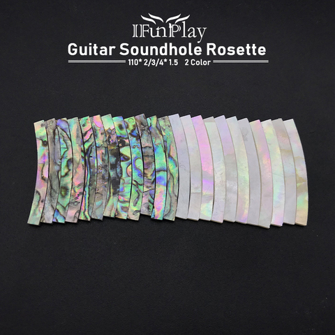 12pcs Guitar Soundhole Rosette Paua Abalone Shell Inlay White Pearl Curved Strips Guitar Sound Hole Inlay 2mm 3mm 4mm width ► Photo 1/6