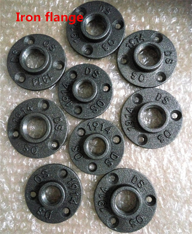 10pcs Iron Pipe Fittings Wall Mount Floor Antique DN15 Flange Piece Hardware Tool cast iron flanges gietijzeren buisleidingen ► Photo 1/6