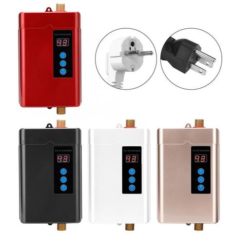 4 Gears Instant Electric Mini Tankless Water Heater Hot Instantaneous Water Heater System for Kitchen Bathroom 110-240V ► Photo 1/6