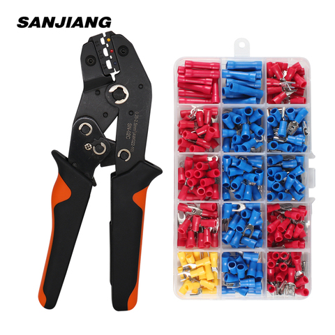 SN-02C mini hand Crimping Tool 0.25-2.5mm² Adjustable Crimper pliers with 280pcs Cable Lugs Assortment Kit wire crimp set ► Photo 1/6