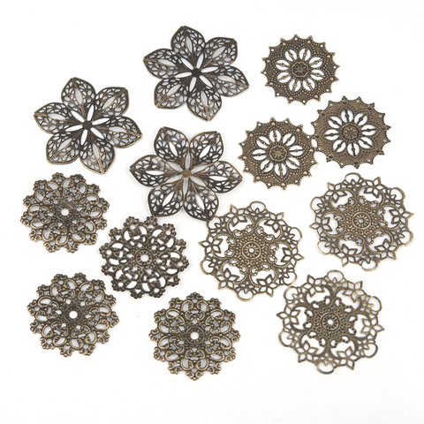 DoreenBeads 20/30/50 PCs Retro Connectors Antique Bronze Flower Wraps Connectors Handmade Findings for DIY Jewelry Making 7Style ► Photo 1/6