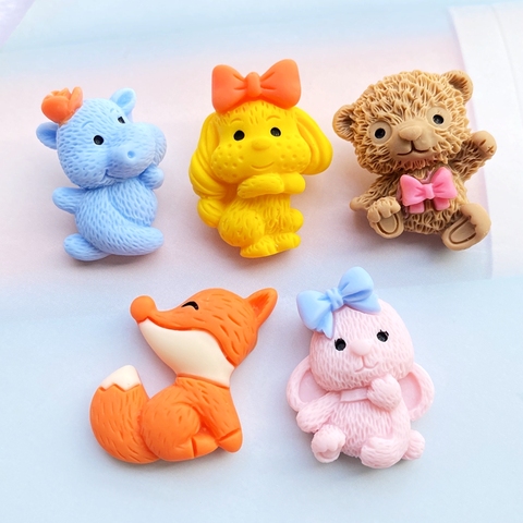 10Pcs Cute Mixed Mini Cartoon Animal Flat Back Resin Cabochons Scrapbooking DIY Jewelry Craft Decoration Accessories H05 ► Photo 1/6