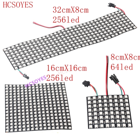 WS2812b Led Panel module 8x8/8x32/16x16 Pixels Individually addressable Full Color Screen LED Heatsink Digital DIY Display Boa ► Photo 1/6