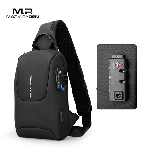 Mark Ryden TSA Lock Crossbody Men Bags Waterproof USB Charging Shoulder Pack Short Trip Messengers Sling Bag Shoulder Bag Male ► Photo 1/6