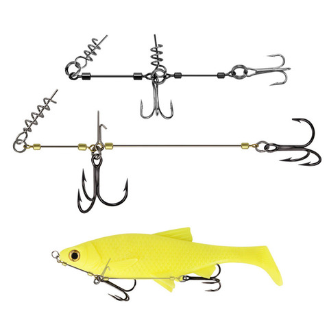 String Fishing Hook Barbed Triple Hooks Set Soft Lure Bait Fishhook Jig Rig Assist Hook With Screw Pin ► Photo 1/6