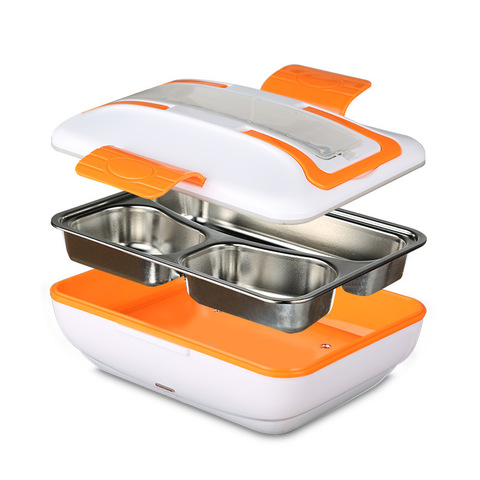 Portable 12V Car Electric Heating stove Lunch Box Food Heater Portable Bento Box Office Home Warmer w Removable Container Spoon ► Photo 1/6