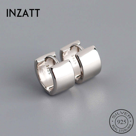 INZATT Real 925 Sterling Silver Geometric Round Hoop Earrings For Fashion Women Party Minimalist Fine Jewelry 2022 Accessories ► Photo 1/6