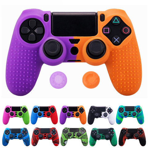 Silicone Cover Skin for Dualshock 4 PS4 Pro Slim Controller Case and Thumb Grips Caps for PlayStation 4 Game Accessories ► Photo 1/6