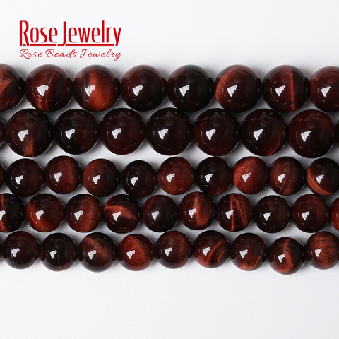 Natural Stone 5A Quality Red Tiger Eye Agates Round Loose Beads 15