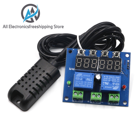 ZFX-M452 DC 12V LED Digital Thermostat Temperature Humidity Control Thermometer Hygrometer Controller Relay Module AM2301 Probe ► Photo 1/6
