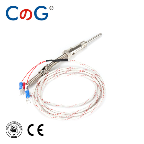 CG WZPT-01 Compression Spring M12 PT100 Type With 1M 2M 3M 5M Wire Cable Thermocouple Connector Temperature Sensor ► Photo 1/4