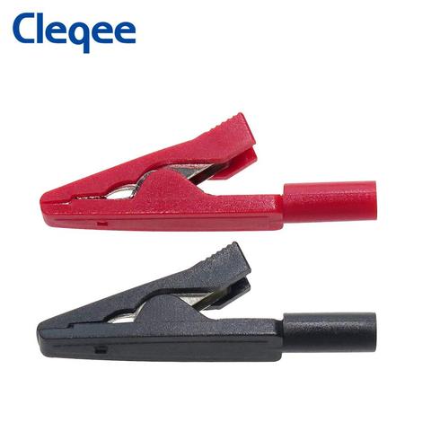 Cleqee P2009 6Colors Full Insulated Crocodile clip connect 2mm Banana Female Adapter Test Probe Alligator Clip ► Photo 1/5
